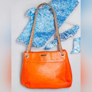 Rebecca Minkoff Orange Leather "Swing" Shoulder Bag